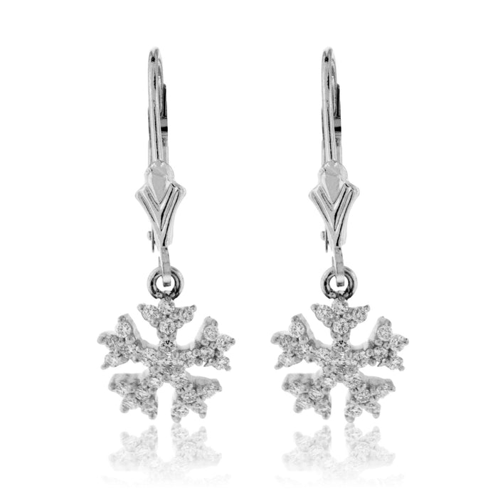 Diamond Pave Dangle Snowflakes Earrings - Park City Jewelers