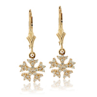 Diamond Pave Dangle Snowflakes Earrings - Park City Jewelers
