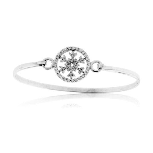 Diamond Pave Snowflake Bangle Style Bracelet - Park City Jewelers