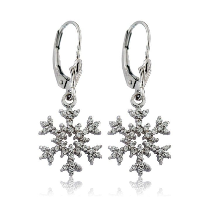 Diamond Pave Snowflake Earrings - Park City Jewelers