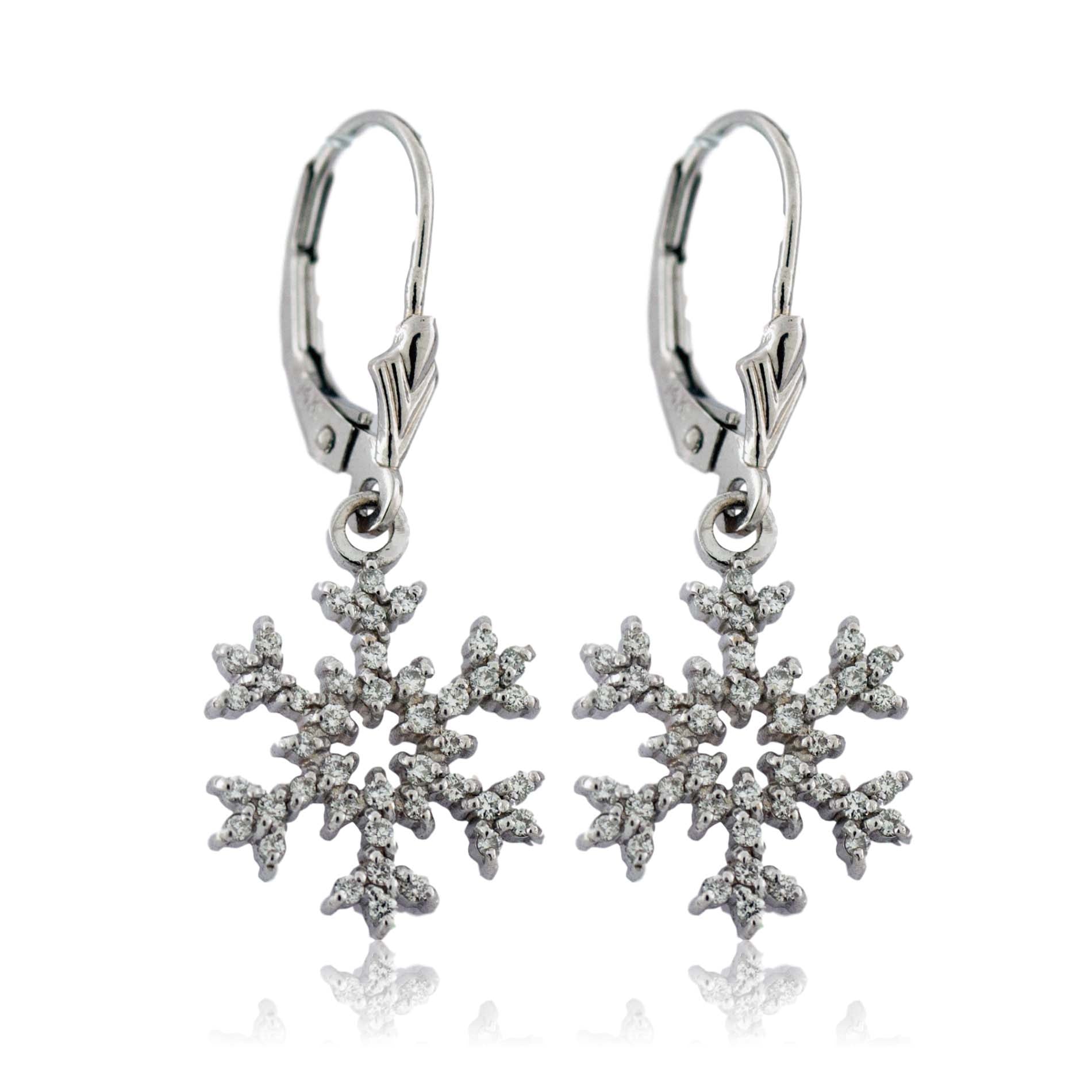 Diamond Pave Snowflake Earrings - Park City Jewelers
