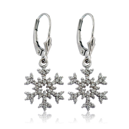 Diamond Pave Snowflake Earrings - Park City Jewelers