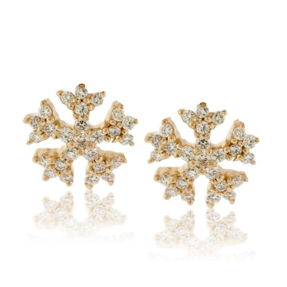 Diamond Pave Snowflake Stud Earrings - Park City Jewelers