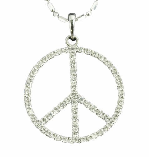 Diamond Peace Sign Necklace - Park City Jewelers