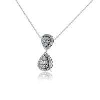 Diamond Pear-Shape Cluster Pendant w/ Chain - Park City Jewelers
