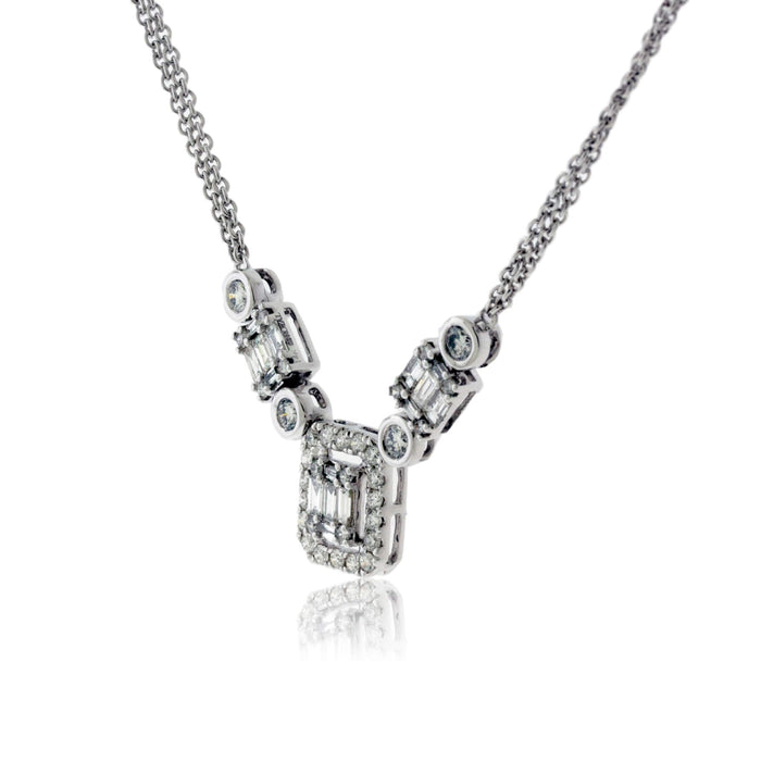 Diamond Pendant with Diamond Accented Chain - Park City Jewelers