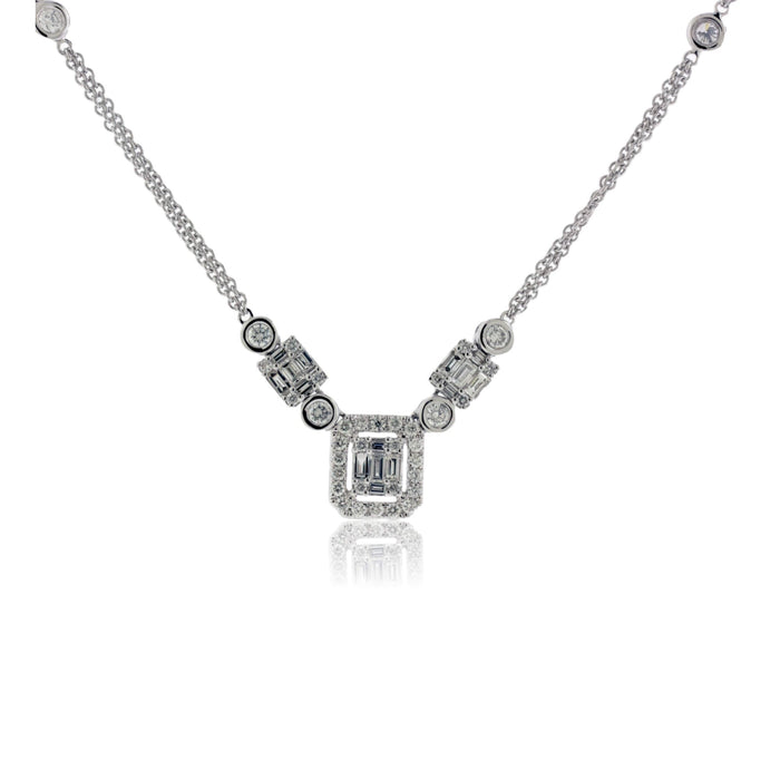 Diamond Pendant with Diamond Accented Chain - Park City Jewelers