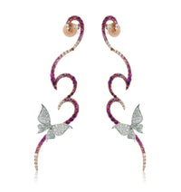 Diamond & Pink Sapphire Dangle Butterfly Earrings - Park City Jewelers