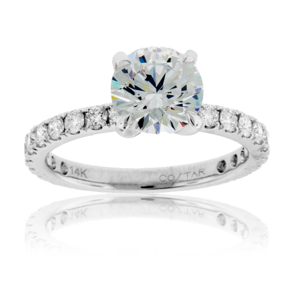 Diamond & Round CZ Center Stone Engagement Ring - Park City Jewelers
