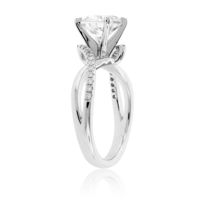 Diamond & Round CZ Center Stone Engagement Ring - Park City Jewelers