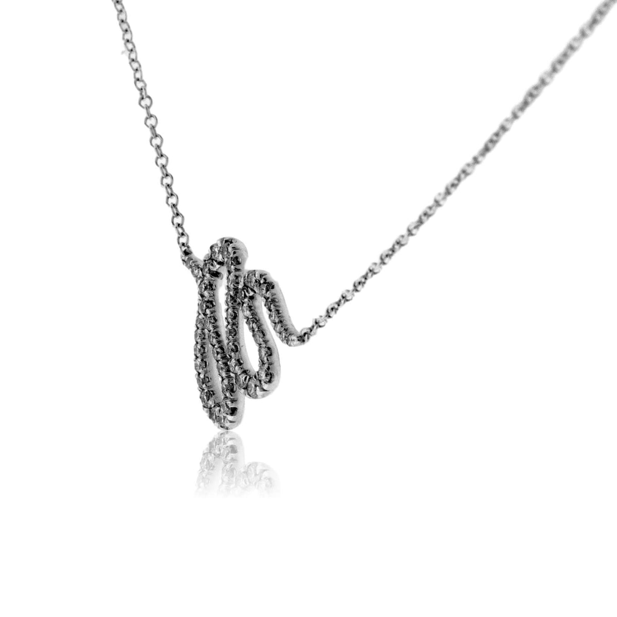 Diamond Ruffle Stacked Style Single Row Necklace - Park City Jewelers