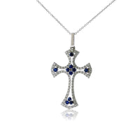 Diamond & Sapphire Cross Pendant - Park City Jewelers