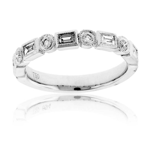 Diamond Shape Alternating Style Band - Park City Jewelers