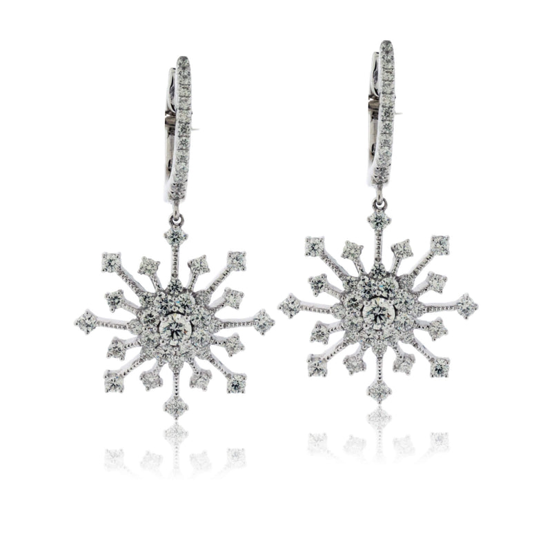 Diamond Snowflake Burst Earrings - Park City Jewelers