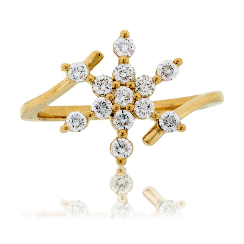 Diamond Snowflake Bypass Ring - Park City Jewelers