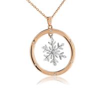 Diamond Snowflake in Circle Pendant with Chain - Park City Jewelers