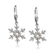 Diamond Snowflake Leverback Earrings - Park City Jewelers