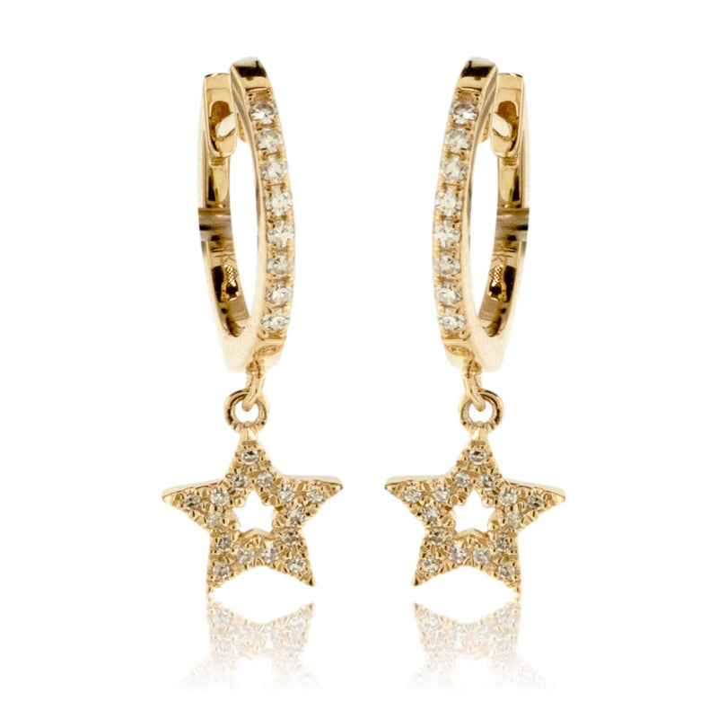 Diamond Star Drop Earrings - Park City Jewelers