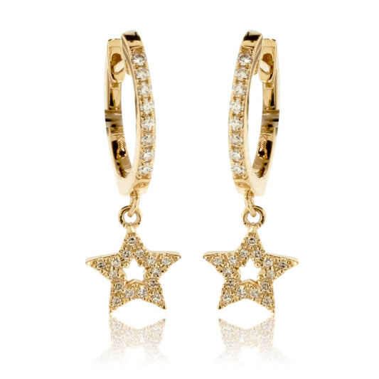 Diamond Star Drop Earrings - Park City Jewelers