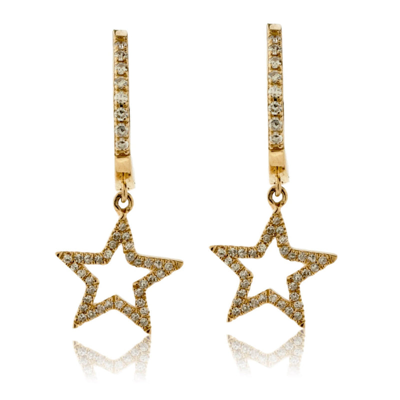 Diamond Star Drop Earrings - Park City Jewelers