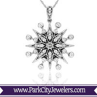 Diamond Starburst Snowflake Style Necklace - Park City Jewelers