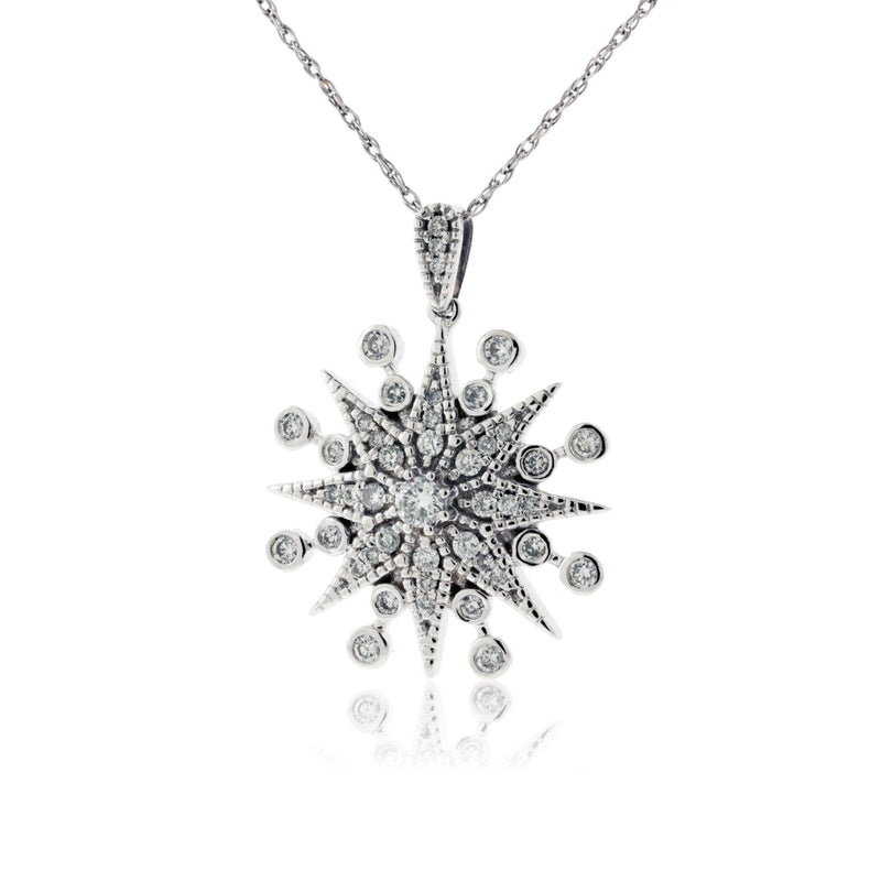 Diamond Starburst Snowflake Style Necklace - Park City Jewelers