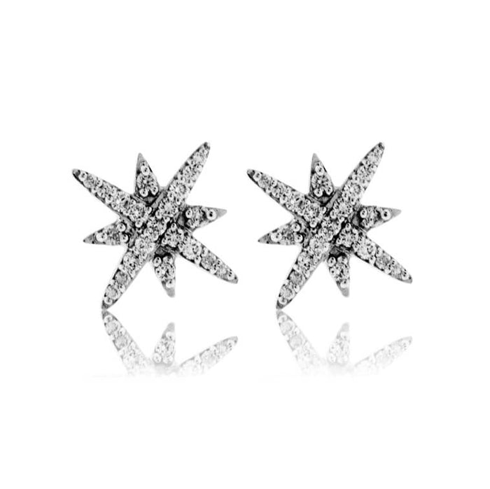 Diamond Sunburst Snowflake Earrings - Park City Jewelers