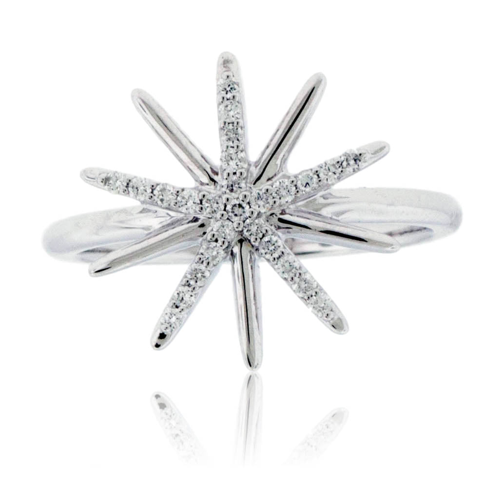 Diamond Sunburst Snowflake Ring - Park City Jewelers