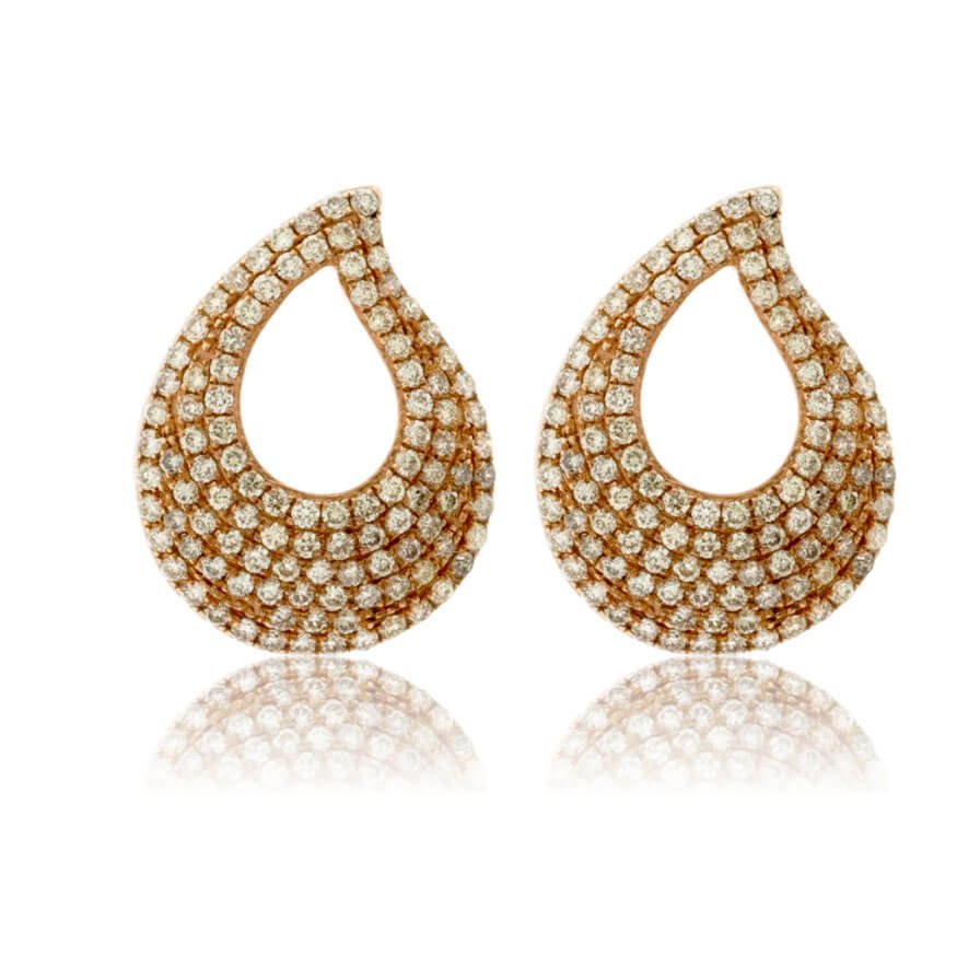 Diamond Tear Drop Rose Gold Earrings - Park City Jewelers