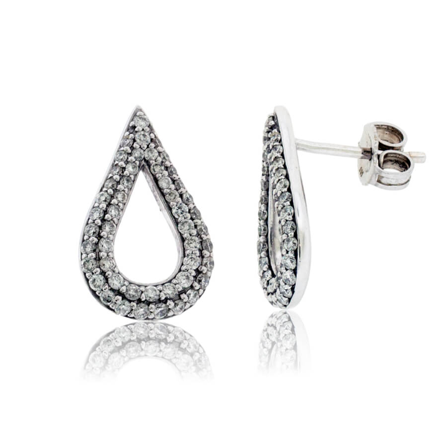 Diamond Teardrop Style Post Earrings - Park City Jewelers
