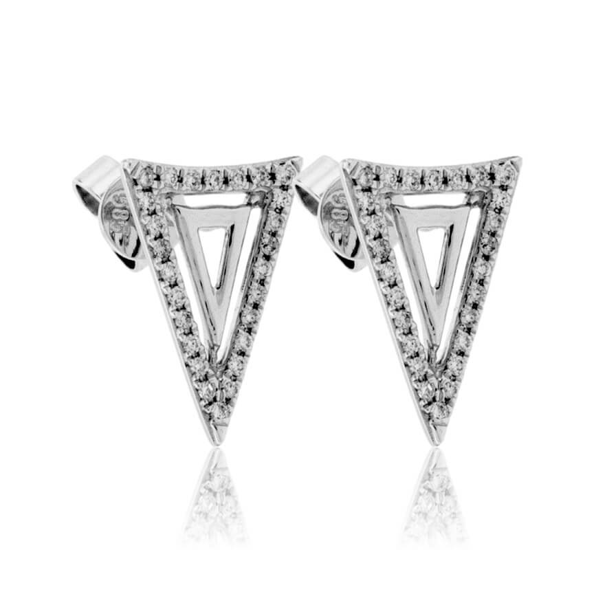 Diamond Triangle Post Earrings - Park City Jewelers