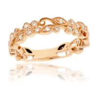 Diamond Vine & Leaf Milgrain Style Filigree Band - Park City Jewelers