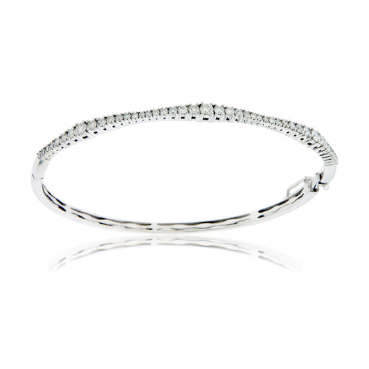 Diamond Wave Hinged Bangle Bracelet - Park City Jewelers