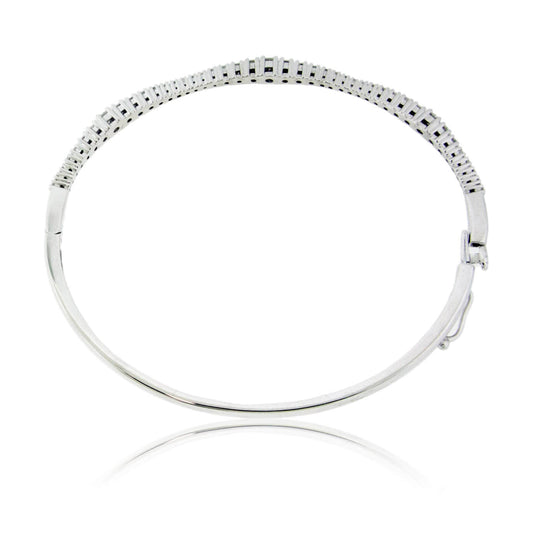 Diamond Wave Hinged Bangle Bracelet - Park City Jewelers