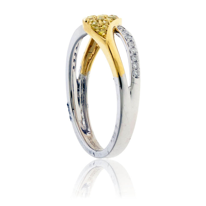Diamond White Gold & Yellow Gold Bypass Ring - Park City Jewelers