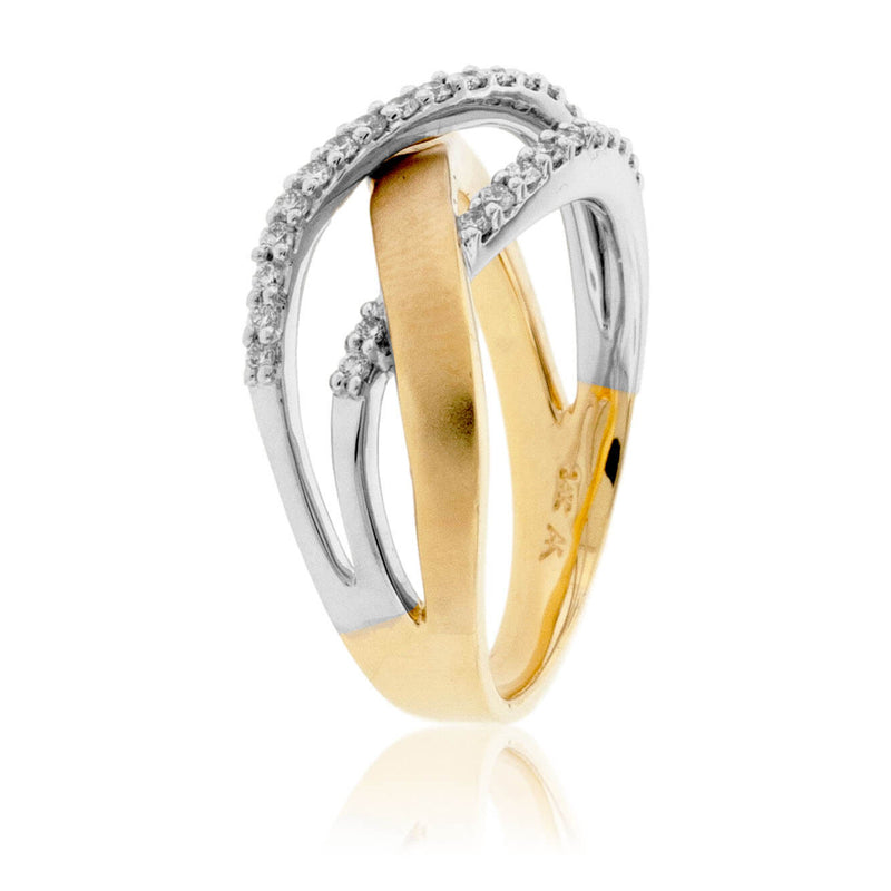 Diamond Yellow Gold Bypass Ring - Park City Jewelers
