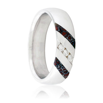 Dinosaur Bone Strip and Channel Set Diamond Ring - Park City Jewelers
