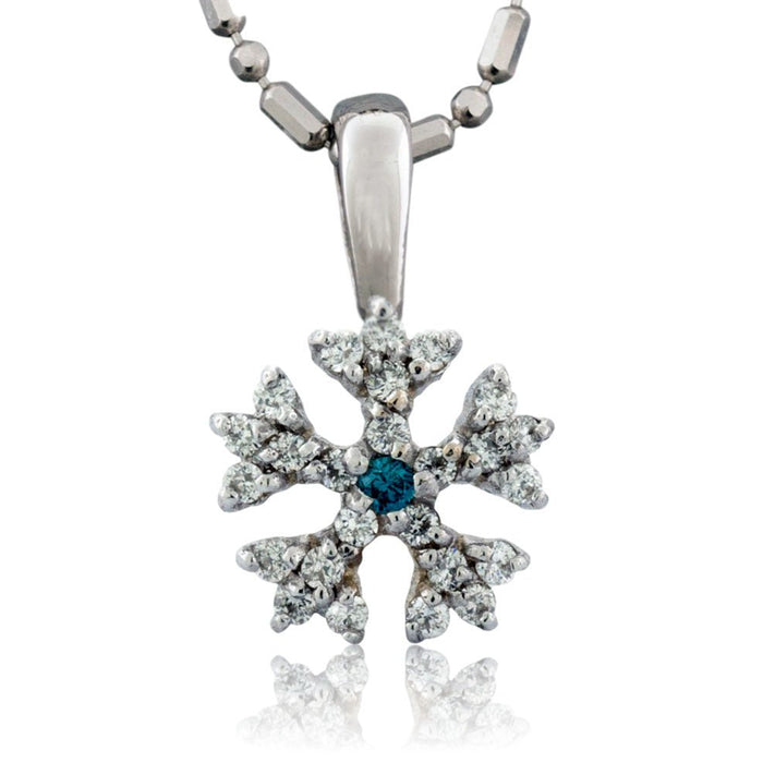 Domed Diamond Pave Snowflake Necklace - Park City Jewelers