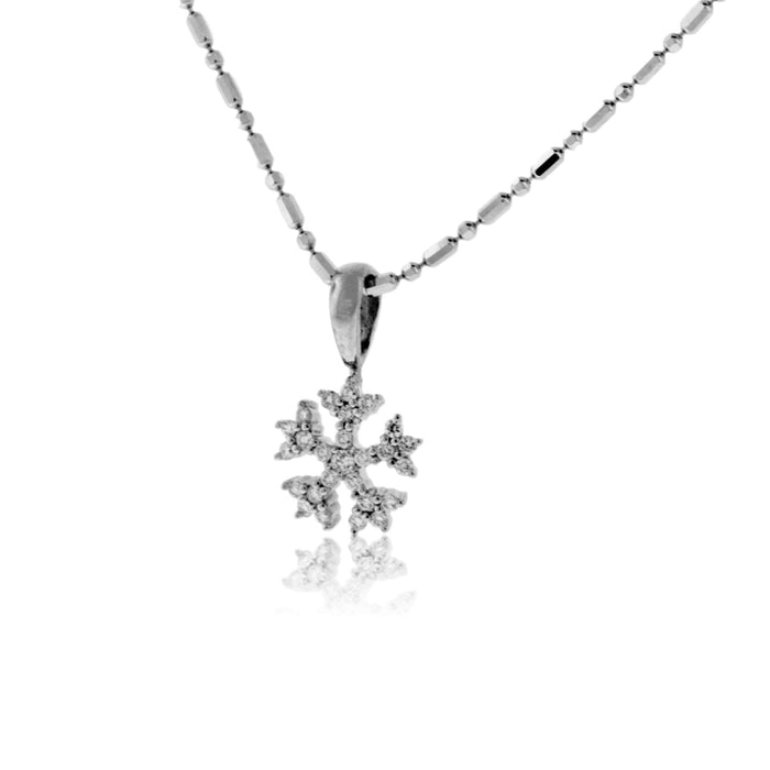 Domed Diamond Pave Snowflake Necklace - Park City Jewelers