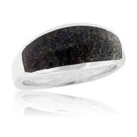 Domed Dinosaur Bone Inlay Euro-Shank Style Ring - Park City Jewelers