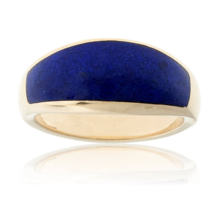 Domed Lapis Inlay Band - Park City Jewelers
