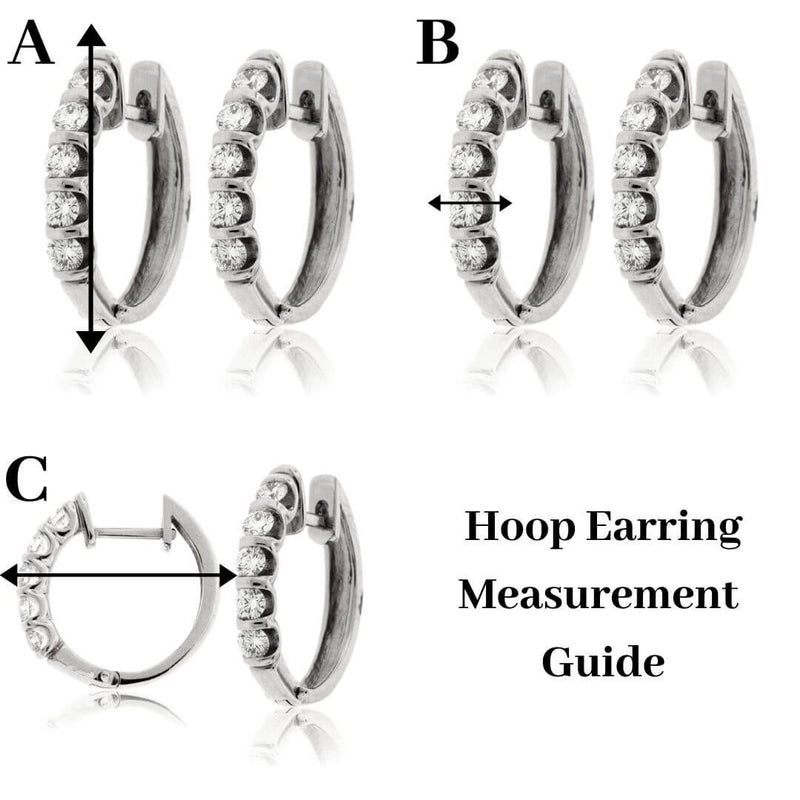 Double Diamond Cut & Polished Hoop Earrings - Park City Jewelers