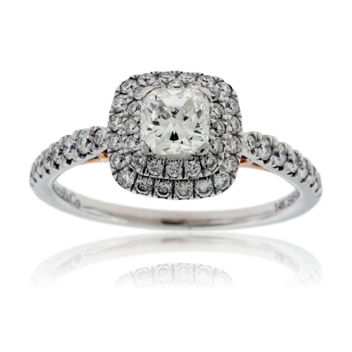Double Halo Cushion Cut Diamond Engagement Ring - Park City Jewelers