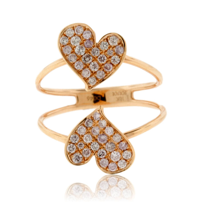 Double Heart Rose Gold Ring - Park City Jewelers
