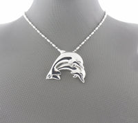 Double Jumping Dolphin Silver Necklace - Park City Jewelers