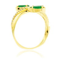 Double Pear Emerald and Diamond Band - Park City Jewelers