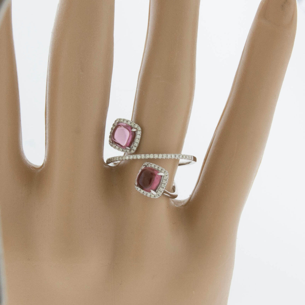 Double Rhodolite Garnet & Diamond Statement Ring - Park City Jewelers