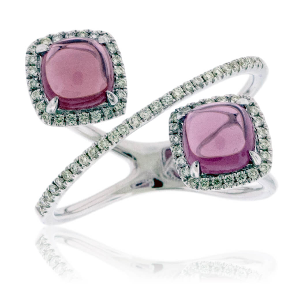 Double Rhodolite Garnet & Diamond Statement Ring - Park City Jewelers