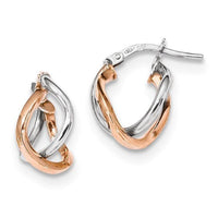 Double Two Toned Polished Hoop Earrings - Park City Jewelers