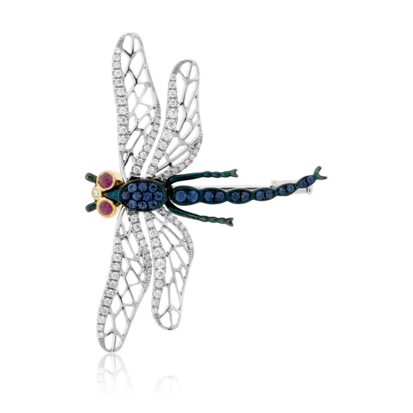 Dragonfly Sapphire & Diamond Brooch / Pendant - Park City Jewelers